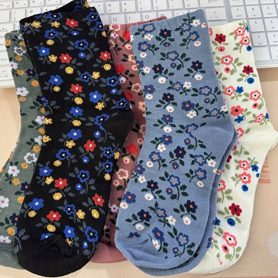 Women S Socks Color Multicolor 5Pairs Size Asian Onesize