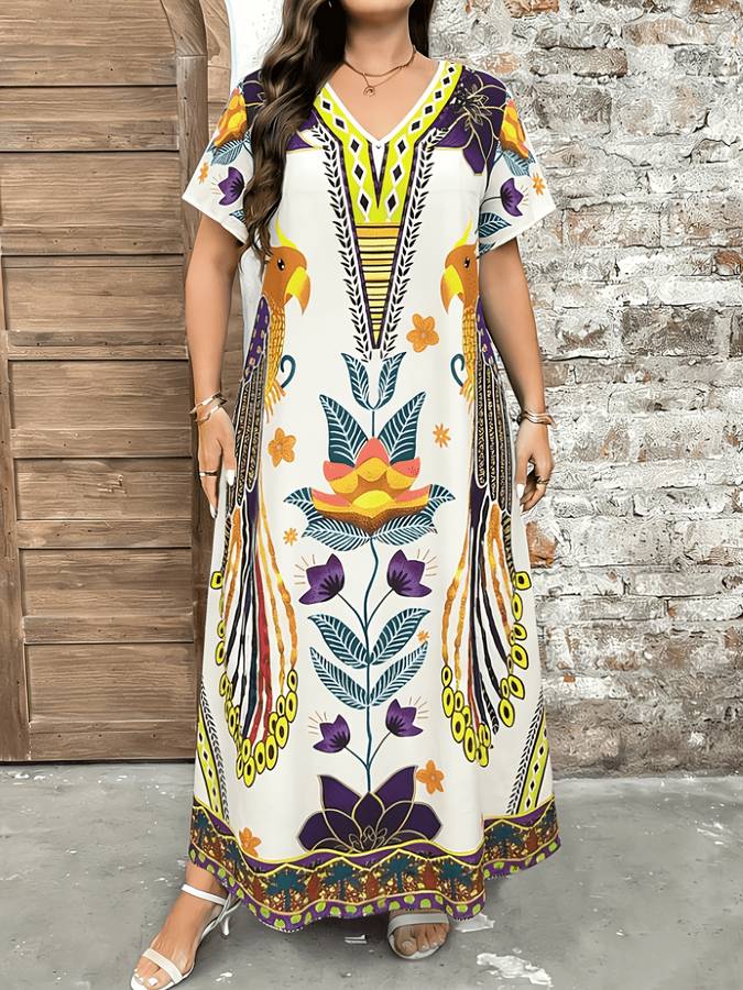 Women S Dress Color Apricot Size 5Xl