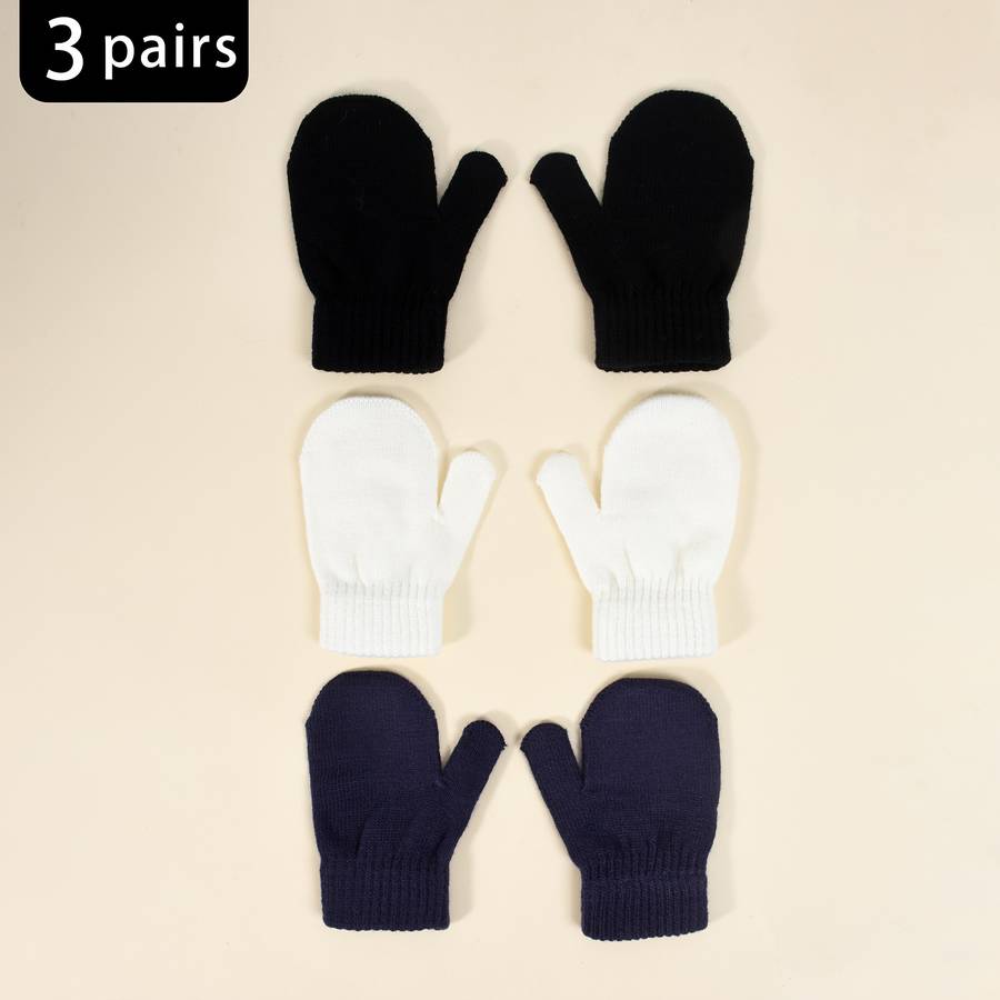 Winter Gloves Color Black Add Grey Add White Size 1 To 3Y