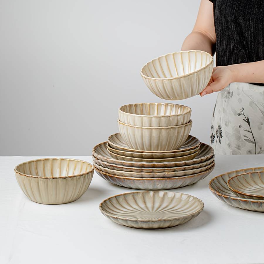 Bowl Color Fragrance Chrysanthemum Yellow12Piece Set