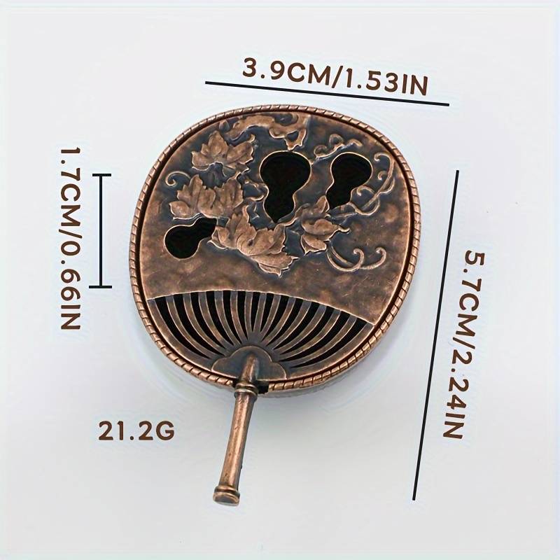 Incense Burner Color  Fan Shaped Gourd Incense Burner   Red Copper