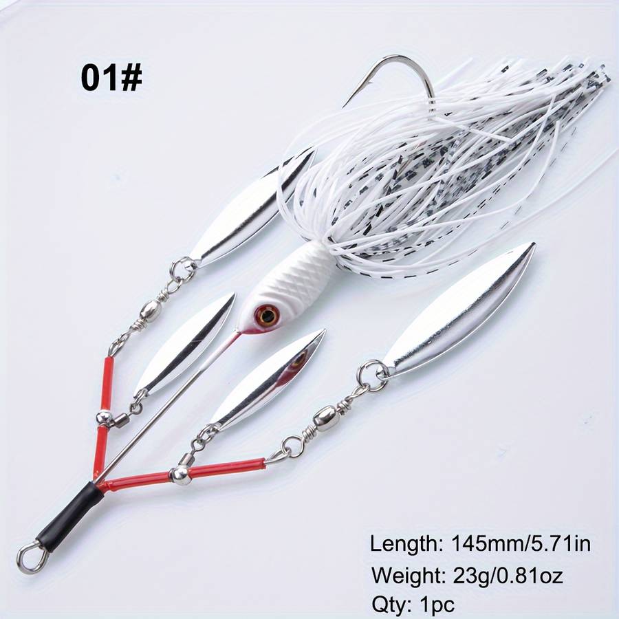1pc 23g Buzzbait Lure Lead Jig Head Silicone Skirt Rubber Fishing Jigs with Rubber Skirt Lures