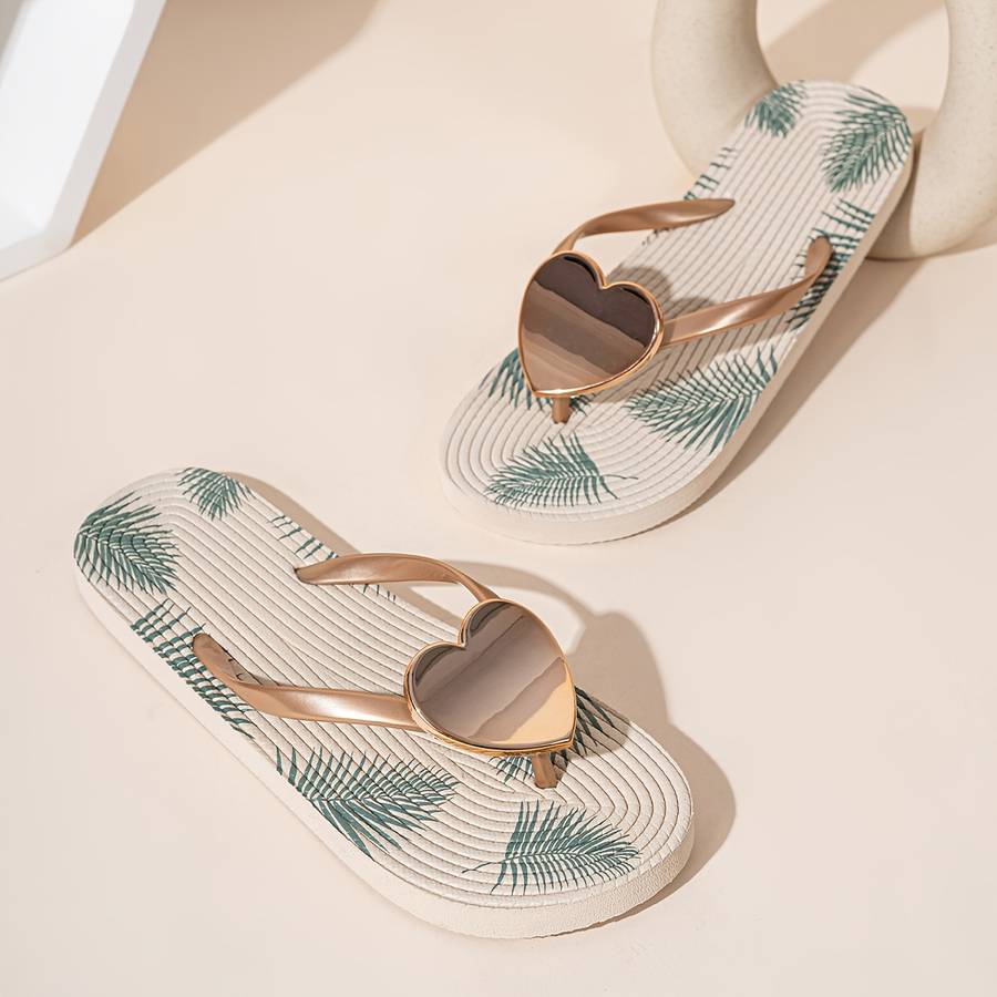 Ladies Summer Flip Flops Apricot Uk 3.5