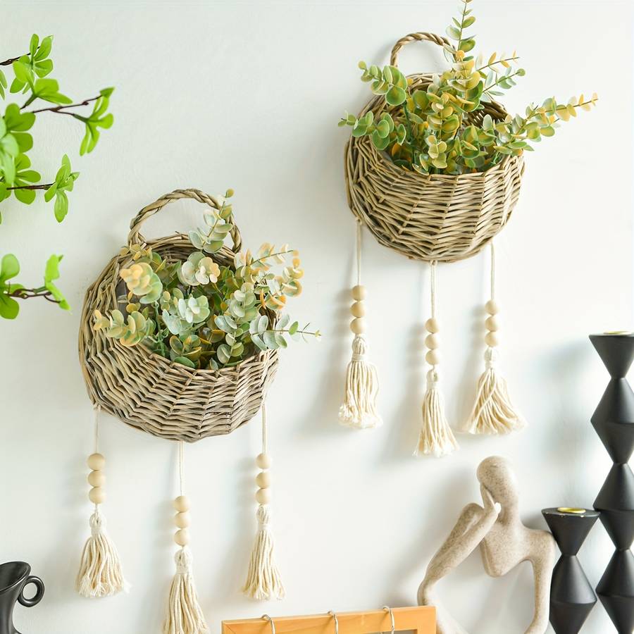 Flowerpot Color Tassel Basket