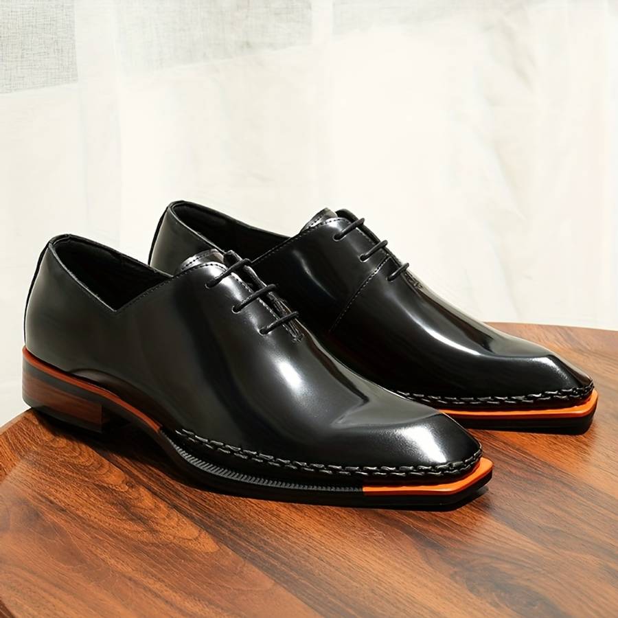 Mens Leather Shoes Color Black Sizeuk 5.5