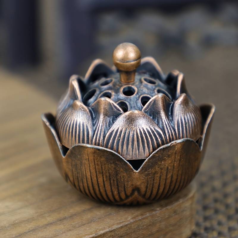 Incense Burner Color  Cutout For Lotus Water Lily Incense Burner 1Pc   Red Copper