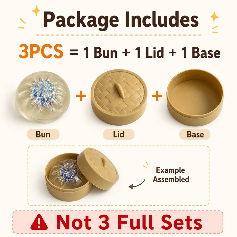 Squeezable Toys Style Crystal Steamed Buns Lid Steamer Items 6 Colors Random Shipment