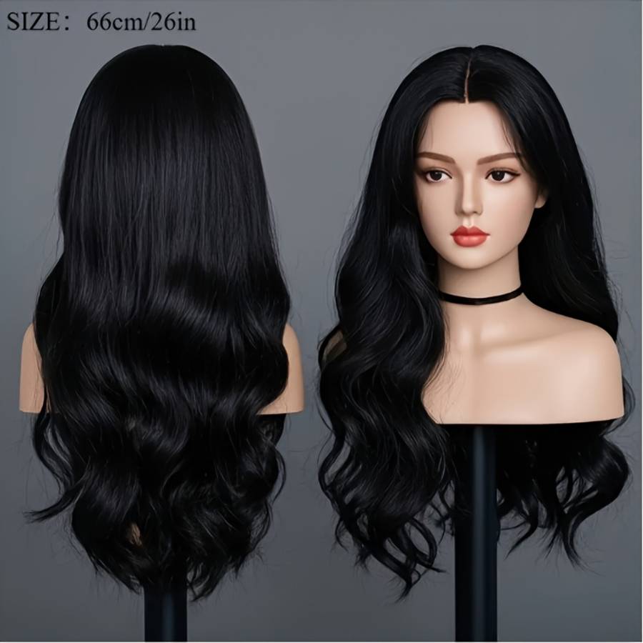 Black Womens Wigs Hair Length 66.04Cm