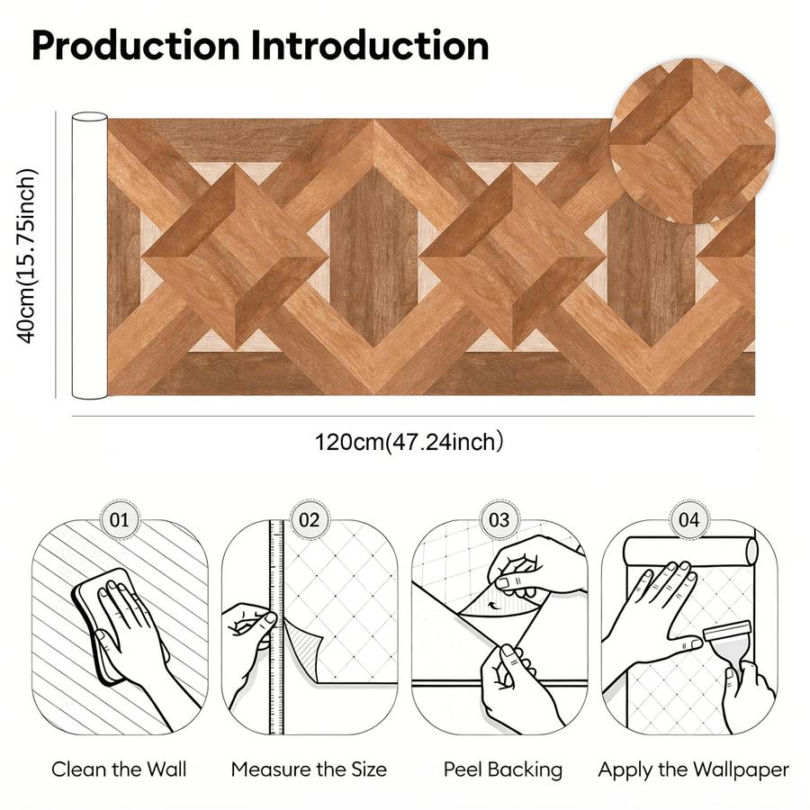 Self Adhesive Floor Stickers 40Cm*120Cm Spliced Wood Grain