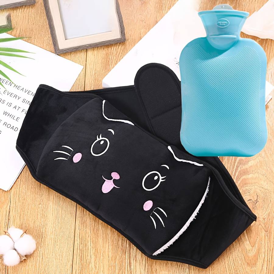 Hot Water Bottle Black [1 Belt1000Ml Hot Water Bag]
