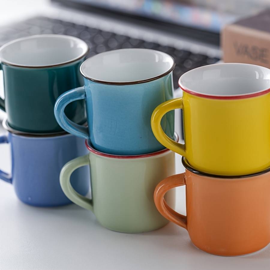 Water Cup Items 6 Piece Mixed Color Coffee Cup  Medium Size