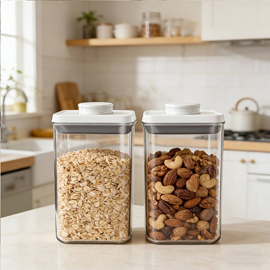 Sealed Jar Color 12.5Cm Transparent Storage Jar  Lid