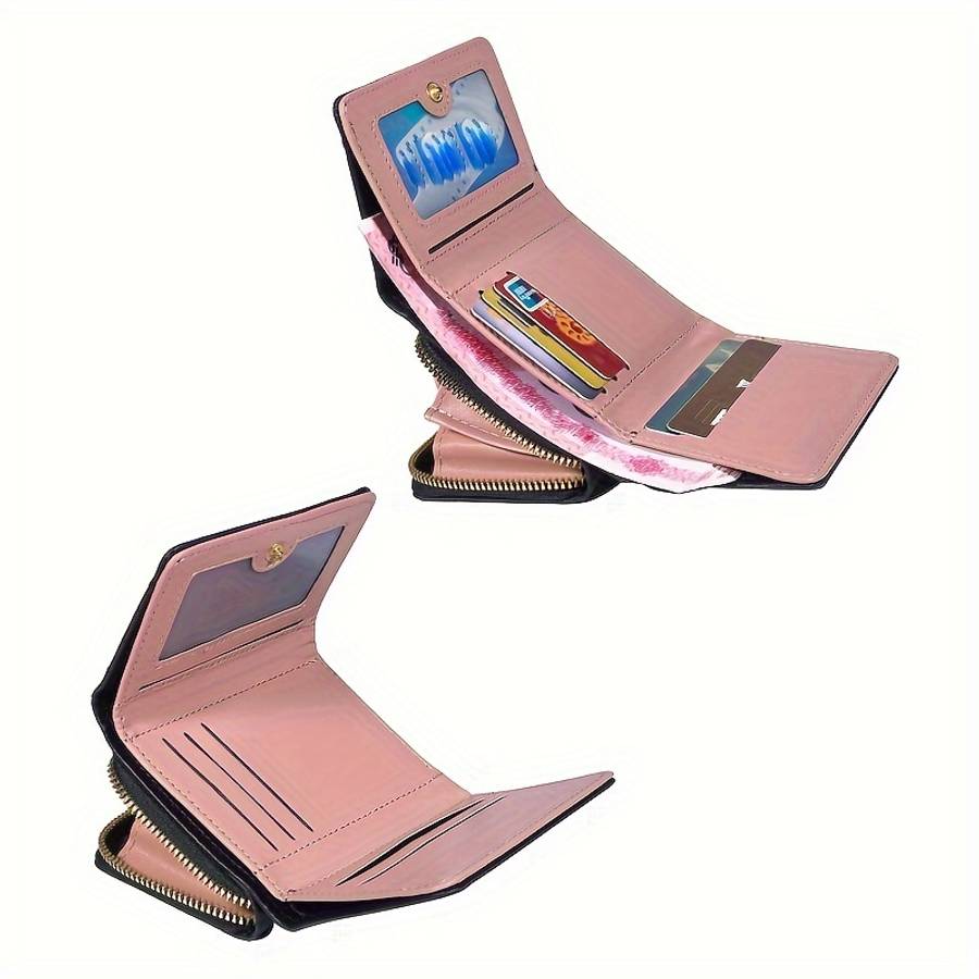 2024 New Quilted Pattern Short Wallet Clutch Solid Color Coin Purse Trendy Credit Card Holder