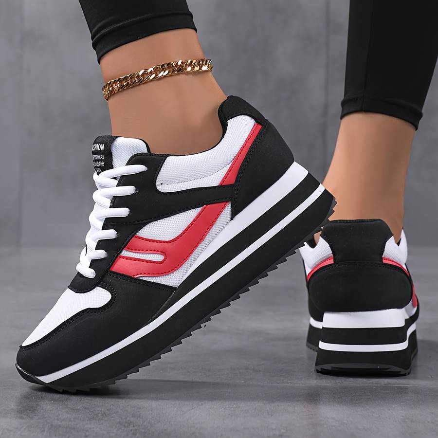 Women S Sneakers Color Blackred Sizeuk 5.5