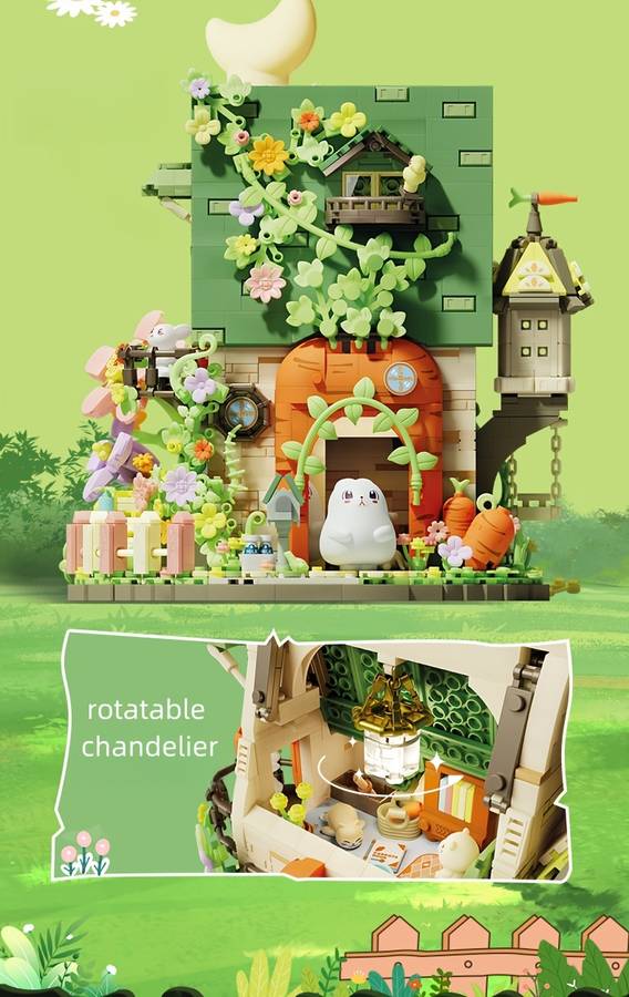Building Toy Architectural Model Toy Set Color Carrot House  2393 Pcs