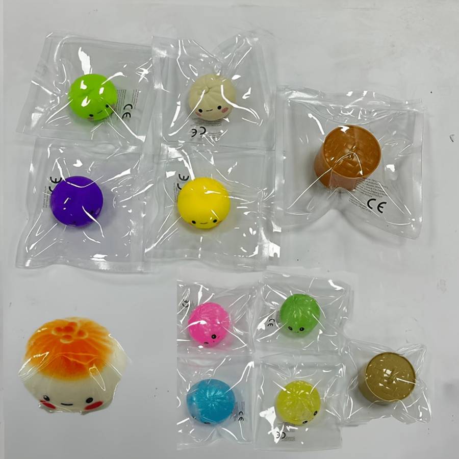 Squeezable Toys Material 4 Buns 4 Pot Lids 4 Base Lids Random Colors