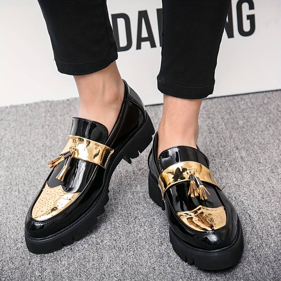 Mens Leather Shoes Color Black Sizeuk 6.5