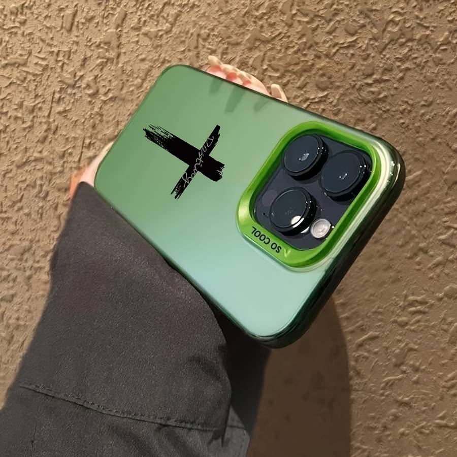 1Pc Mixed Color  For iPhone 12 Cross Pattern Phone Case