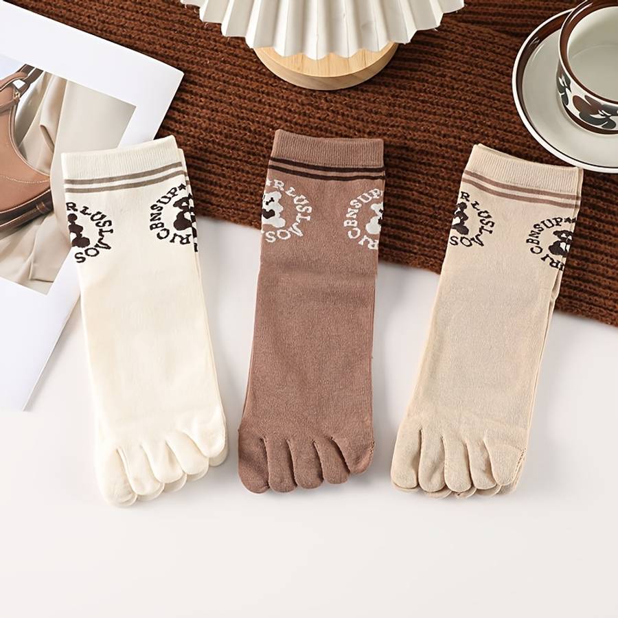 Women S Socks Color Circle Bear Mixed Color 5 Pairs Pack Size Onesize