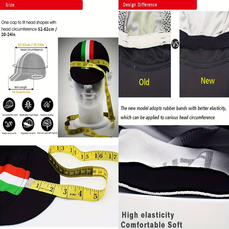 Premium Cool Classic Italia Cycling Cap Quick Dry Breathable Sports Baseball Cap