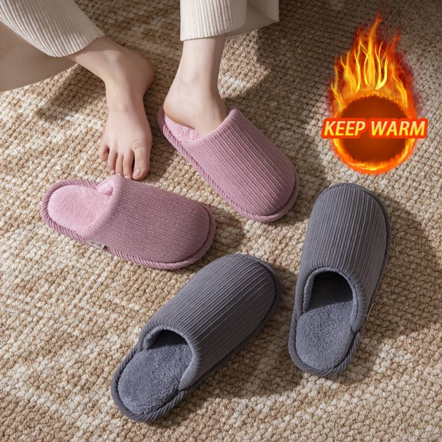 Cotton Slippers Color Coffee Brown Sizeuk 7.5-8