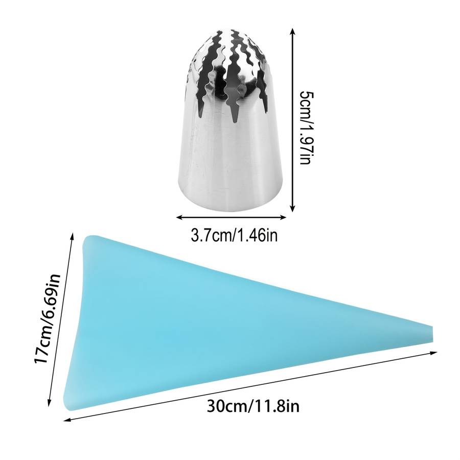 Professional Cake Decorating Head Style Extra Large 6 Nozzles With Eva Blue Bag