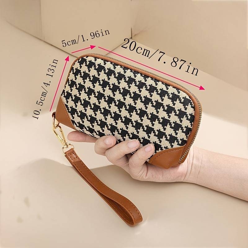 1pc 2025 Trendy Clutch Bag That Can Hold a Phone Long Wallet for Women Card Holder Canvas Coin P