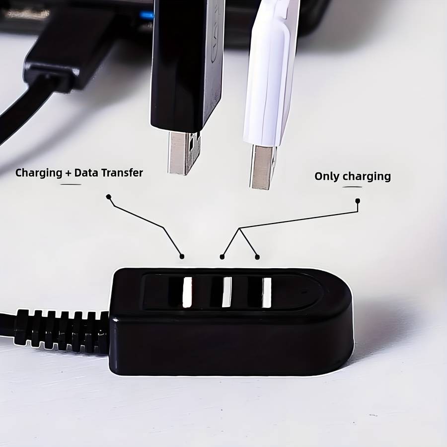 1pc 30cm 3in1 USB Multi-Port Adapter Cable 3 USB Charging with Data Transfer Night Light Car