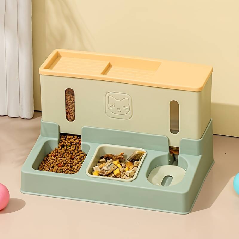 Pet Supplies Color Feeder And Water Dispenser Set  Blue