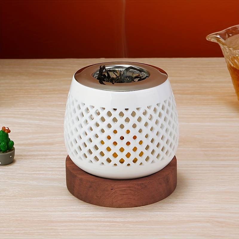 Incense Burner Color  White Round Incense Burner  Ceramic Add  Filter Add  Diameter 9 Round Sapele