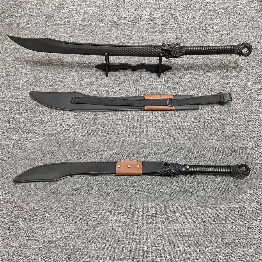 Toy Weapons Color Black Plastic Faucet Long Knife  Add  Display Stand  Add  Pu Leather Case