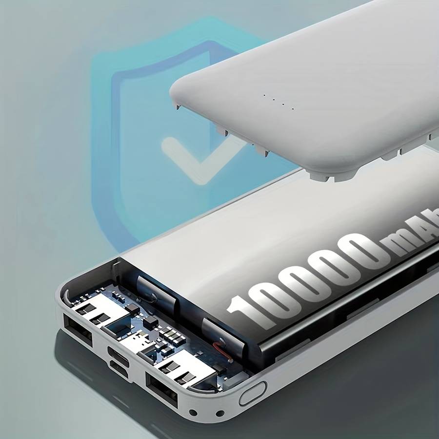 Power Bank Color New Slim 10000Mah Power Bank  White