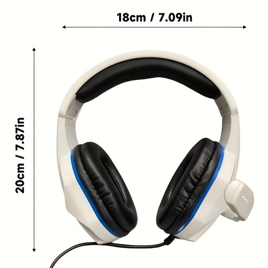 Wired Headphones White Blue