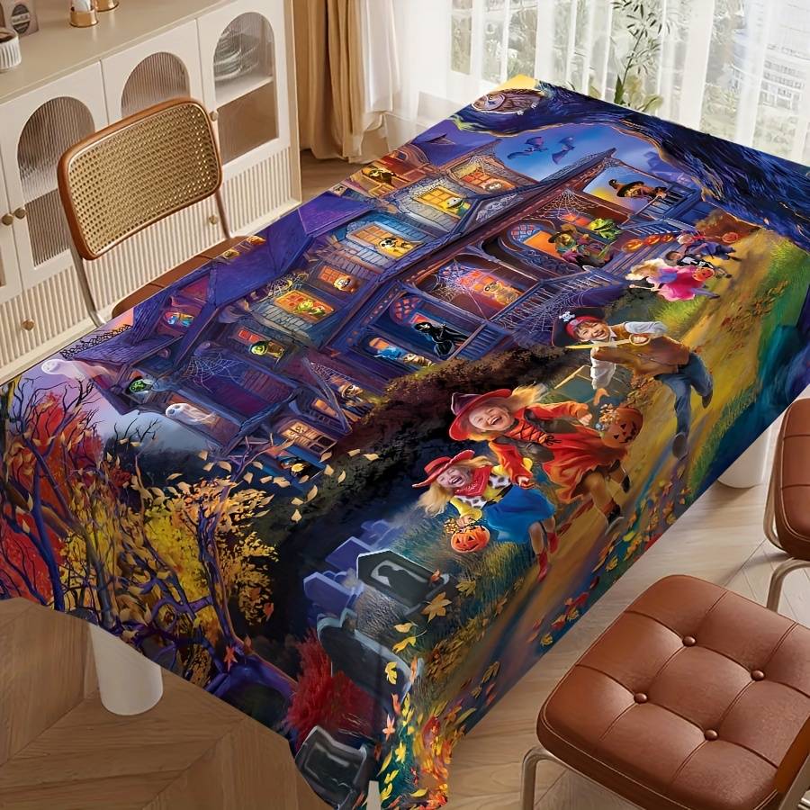 Halloween tablecloth decoration size 55.1 x 78.7in or 140 x 200cm