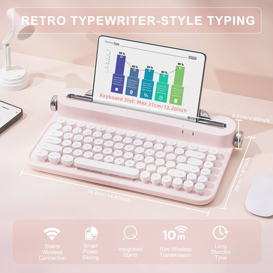 YUNZII B303 Pink Wireless Keyboard