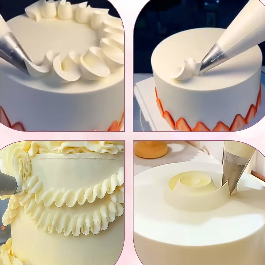 Professional Cake Decorating Head Style 3 Piece V Shaped Piping Nozzle