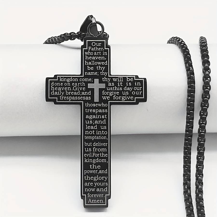 Plated Christian Scripture Cross Pendant Gold