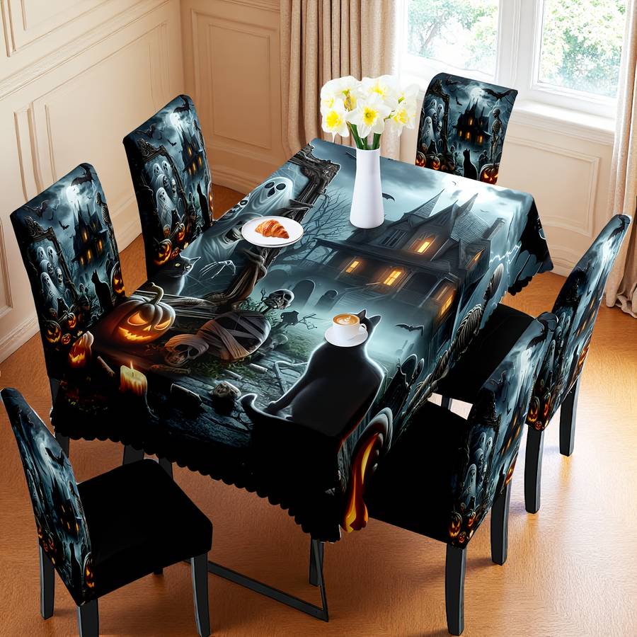Halloween tablecloth decoration Quantity 6pcs Chair Cover