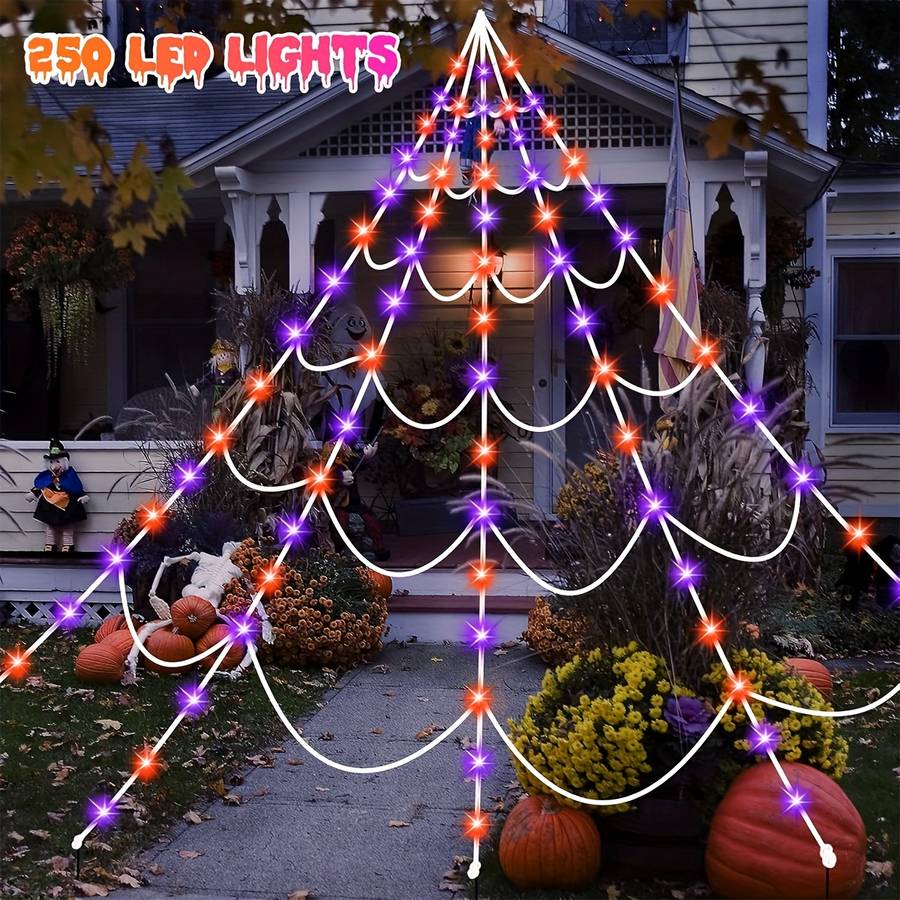 Halloween Decorations Color Orange Purple Light 250Led