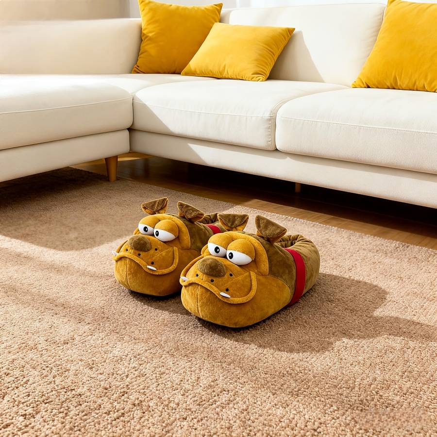 Cotton Slippers Color Yellowishbrown Sizeuk 7
