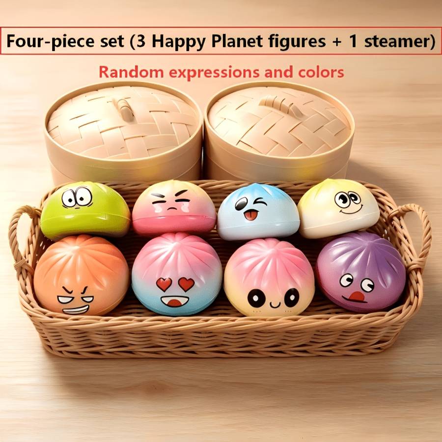 Squeezable Toys Style 4 Piece Set 3 Happy Planets 1 Steamer