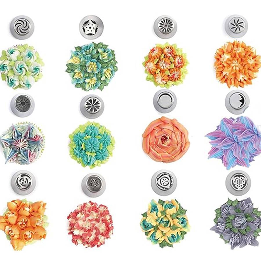 Professional Cake Decorating Head Style 36 Piece Russian Decorating Nozzle Set