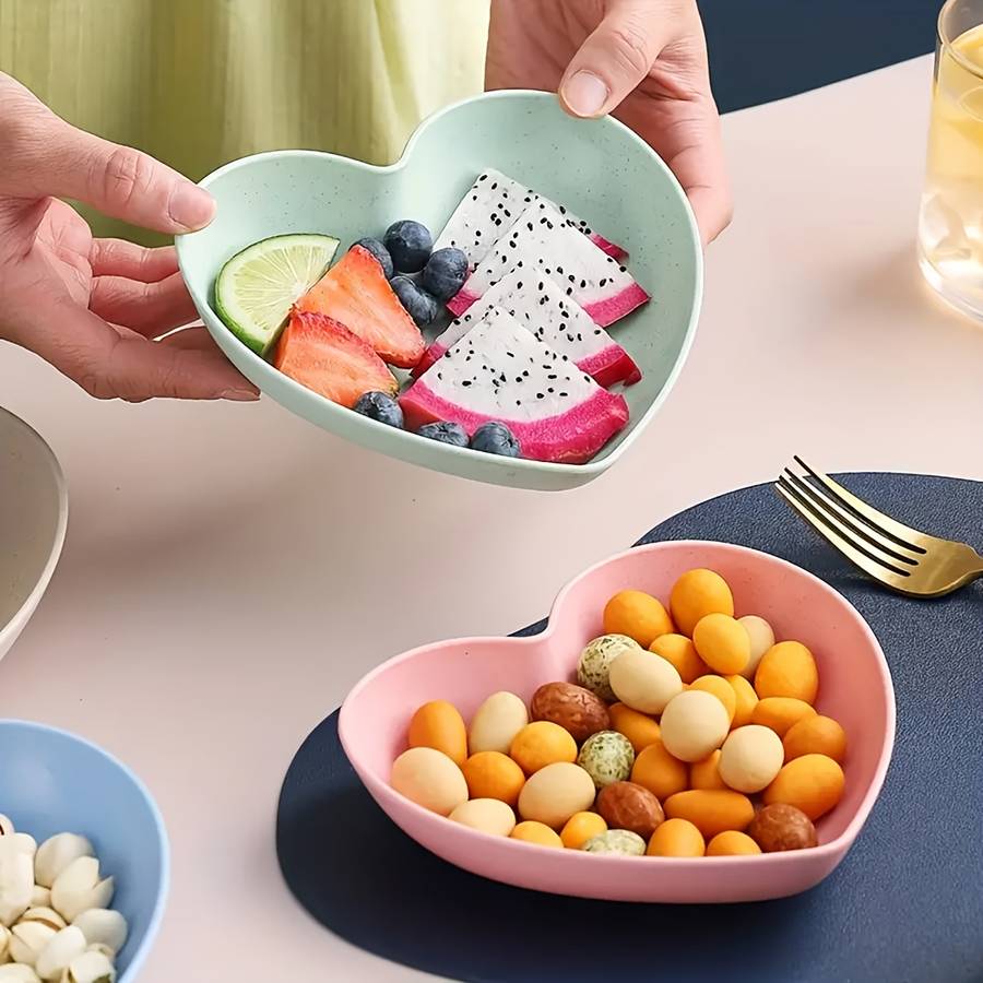 Bowl Color 6Pcsheart Bone Spitting Dish Mixed Colors  Pink Base
