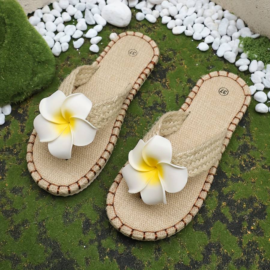 Ladies Summer Flip Flops White Uk 5
