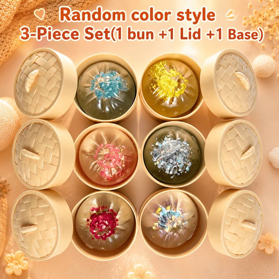 Squeezable Toys Color 3Pc Crystal Steamed Bun Lid Steamer Items 6 Colors Random Shipment