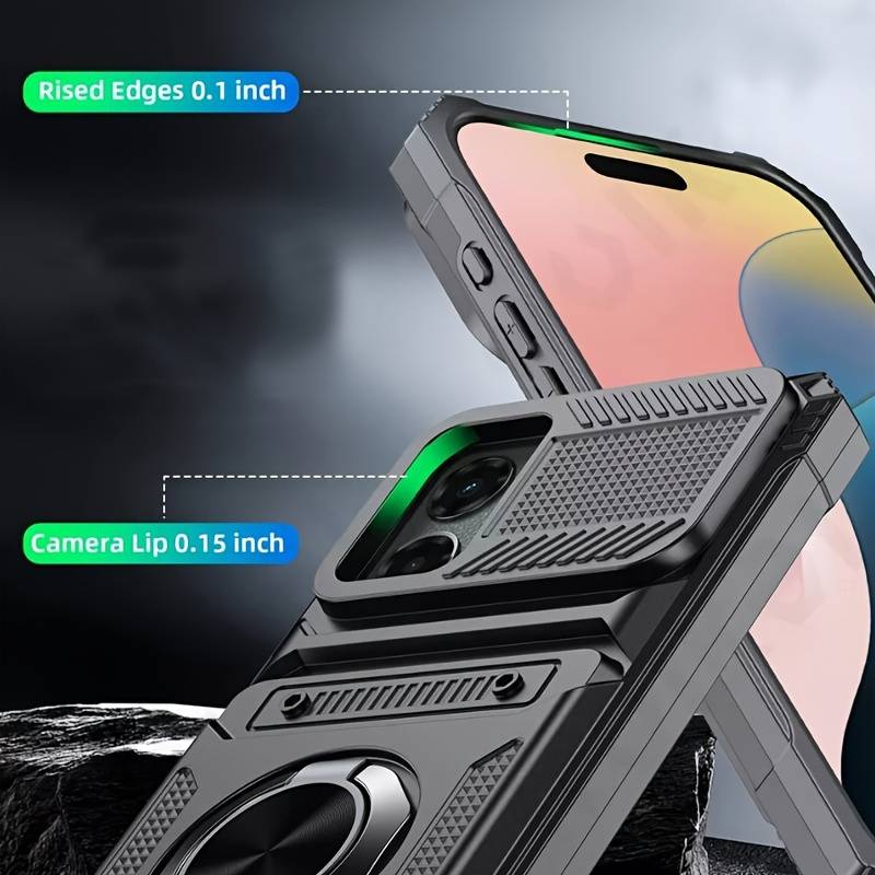 1Pc Red For iPhone 16 Pro Max Heavy Duty Shockproof Phone Case