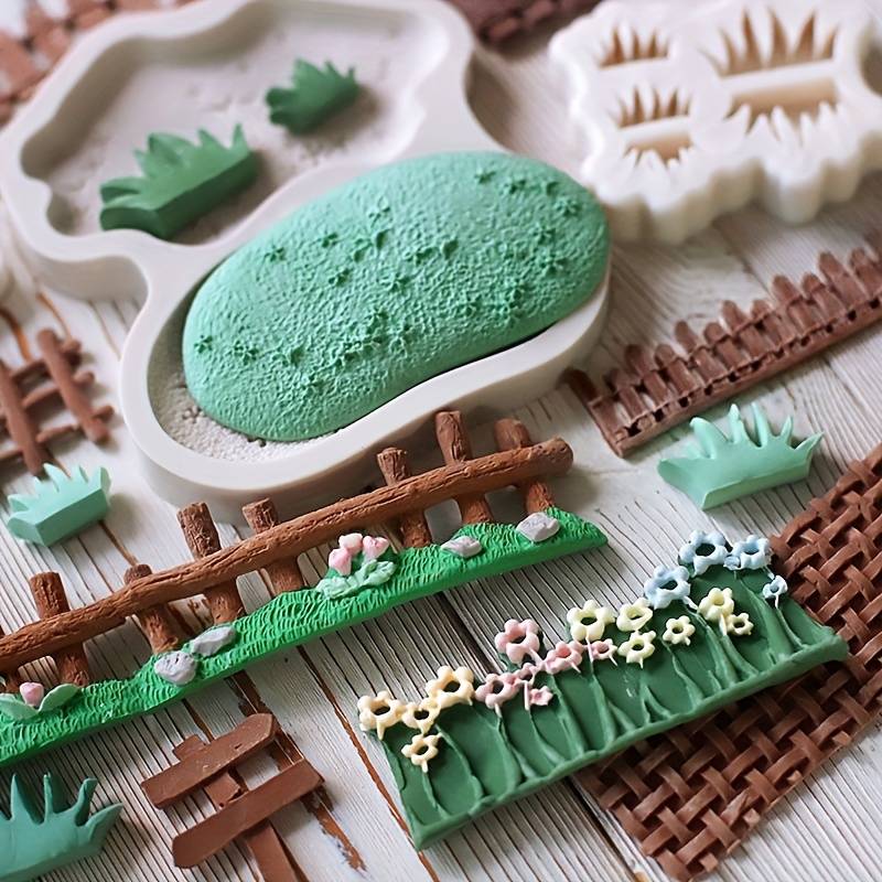 Suitable For Baking Molds Model Small Flower Cluster Leaf Border Silicone Mold 2346