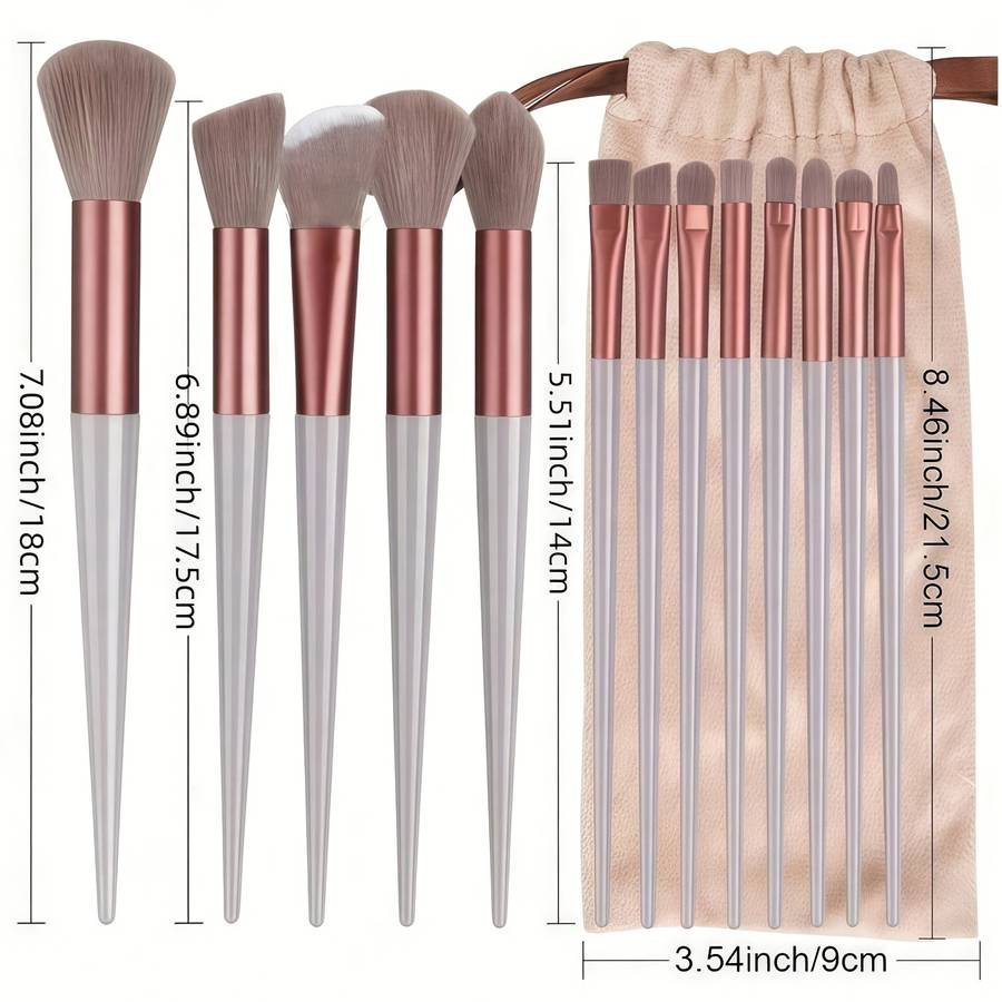 Makeup Brush Set Color Coffee Brown