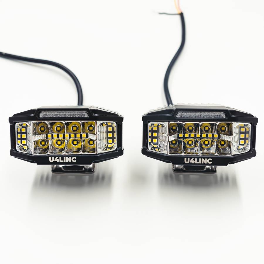 Car Lights Model 2Pcs With Amber Angel Eyes