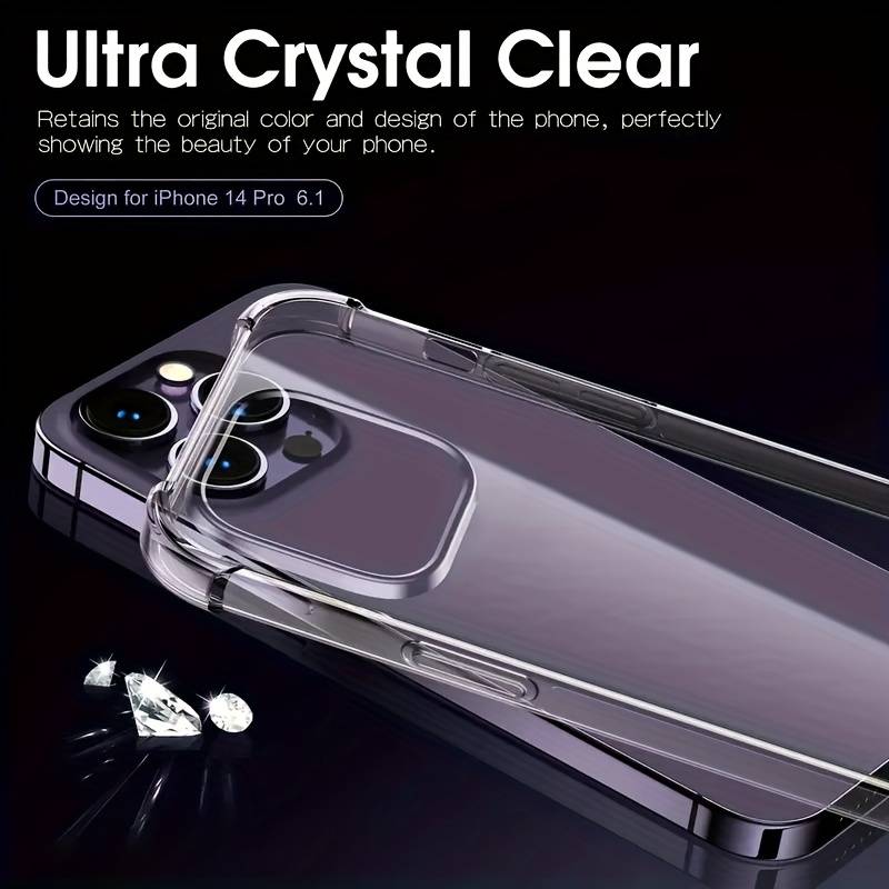 1pc Transparent For iPhone 15 Pro Ultra-Thin Clear Tpu Case